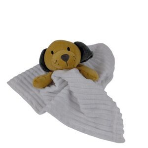 Modern Baby Lovey Blanket Dog Oeko-Tex Brown Gray White Multi-Color 13.5x14.5"